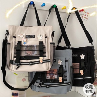 Canvas bag bag womens new preppy shoulder tote crossbody bag