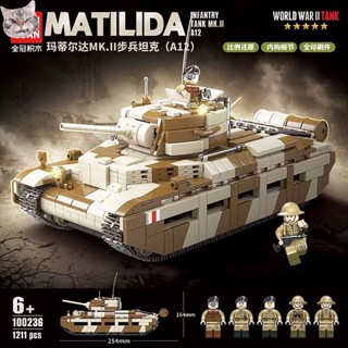 บล็อกตัวต่อเลโก้ รูปมงกุฎ World War II Military Matilda ขนาด 12 ซม. ของเล่นสําหรับเด็กผู้ชาย อายุ 12-15 ปี