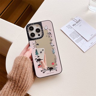 Casetify เคสป้องกันโทรศัพท์มือถือกระจก ลายแมว สําหรับ iphone11 12 13 14 promax x xs xr i7 i8