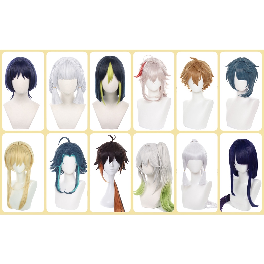 Holoun Genshin Impact Cosplay wig wanderer Kamisato Ayaka Lumine Ajax Xiao Kaedehara Kazuha Zhongli 