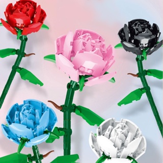 Rose building block assembly puzzle toy decoration small particles pure handmade decoration（5）