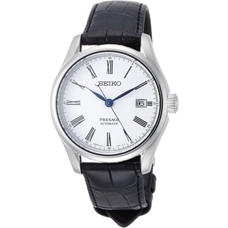 Seiko Presage นาฬิกาข้อมือ หน้าปัดเคลือบ สีดํา สําหรับผู้ชาย Sarx049