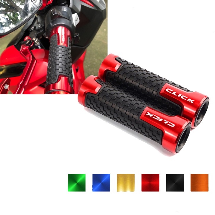 Bj Realzion ปลอกแฮนด์มือจับอะลูมิเนียม กันลื่น สําหรับรถจักรยานยนต์ Honda Click 125i 150i 7/8 นิ้ว 22 มม. Click125i Click150i 2 ชิ้น