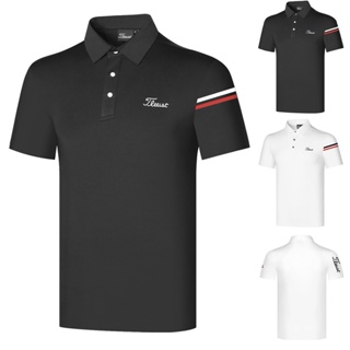 Titleist เสื้อยืดโปโล แขนสั้น ระบายอากาศ แบบแห้งเร็ว สวมใส่สบาย สําหรับผู้ชาย ใส่เล่นกีฬากอล์ฟ