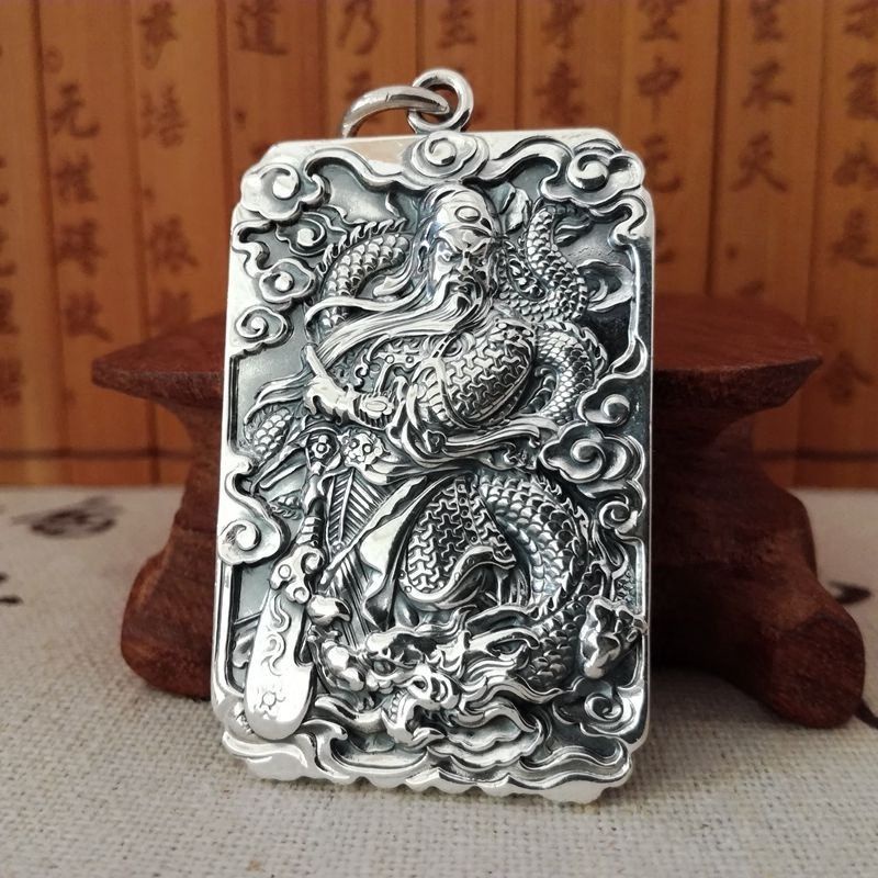 Fgd925 God of Wealth Guan Gong จี้ Domineering Men Retro สร้อยคอ Body Protection Tag ปลอดภัย