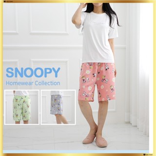 ชุดนอน กางเกงขาสั้น ผ้าเรยอน ลาย Snoopy 100% 3 แบบ สําหรับผู้หญิง