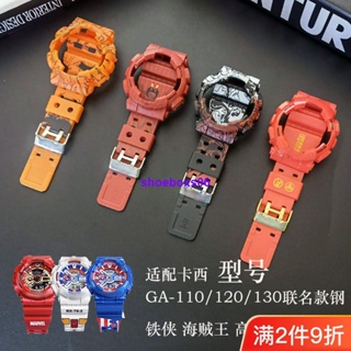 สายนาฬิกาข้อมือเรซิ่น ลาย One Piece Iron Man Gundam GA-120 110 100 5146 0621 สีดํา สีทอง