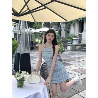 Xiaoxiang ชุดเดรส สายคล้องคอ ประดับลูกปัด สไตล์ฤดูร้อน สําหรับผู้หญิง