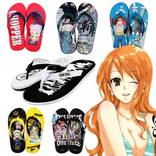[พร้อมส่ง] _ รองเท้าแตะฟลิปฟลอปลําลอง ลายการ์ตูนอนิเมะ One Piece แฟชั่นฤดูร้อน สําหรับผู้ชาย 2022