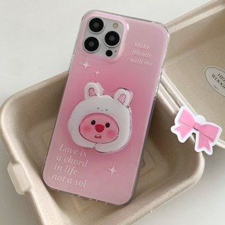 loopy ลูปปี้ บีเวอร์น้อย เคสโทรศัพท์มือถือ ป้องกันกระแทก ลายการ์ตูนน่ารัก พร้อมขาตั้ง Pororo the Little Penguin สําหรับ Apple iPhone11 12 13 14 Pro Max