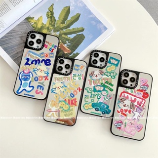 เคสโทรศัพท์มือถือแบบแข็ง ลายลูกสุนัขกราฟฟิตี้ พร้อมกระจก สําหรับ iphone11 12 13 14 promax x xs xr i7 i8