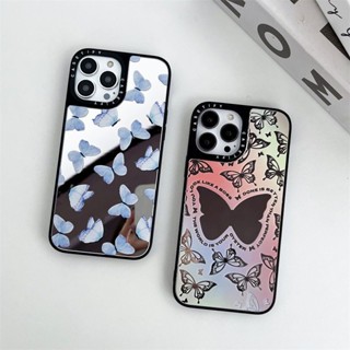 Casetify เคสโทรศัพท์มือถือแบบกระจก กันกระแทก ลายผีเสื้อ สําหรับ iphone11 12 13 14 promax x xs xr i7 i8