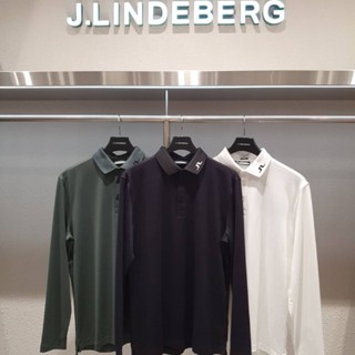 [J.LINDERBERG] เสื้อยืดแขนยาวลําลอง ระบายอากาศได้ดี แบบแห้งเร็ว เหมาะกับการเล่นกอล์ฟ แฟชั่นฤดูใบไม้ร่วง สําหรับผู้ชาย