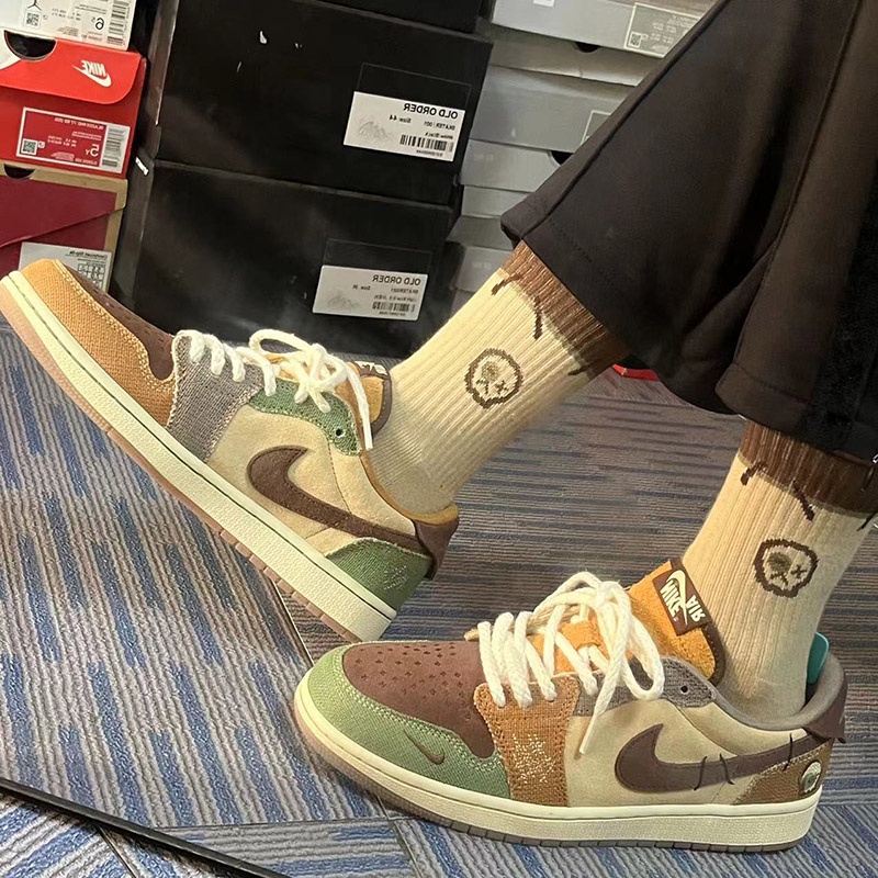 [ชนเผ่าสีหลัก] เหมาะสําหรับ Zion Williamson AJ1Retro สีน้ําตาล Zion Williamson บาสเกตบอล Laces เชือก