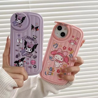 เคสโทรศัพท์มือถือ แบบกระจกแต่งหน้า ลายการ์ตูนคุโรมิ รวมทุกอย่าง สําหรับ iPhone14 13 12 11 Pro MAX