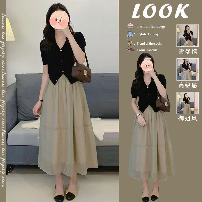 [MYF] เสื้อผ้าผู้หญิงฤดูร้อน 2023 French High-End Royal Sister Light Mature Milk Salt Style Wear Hon