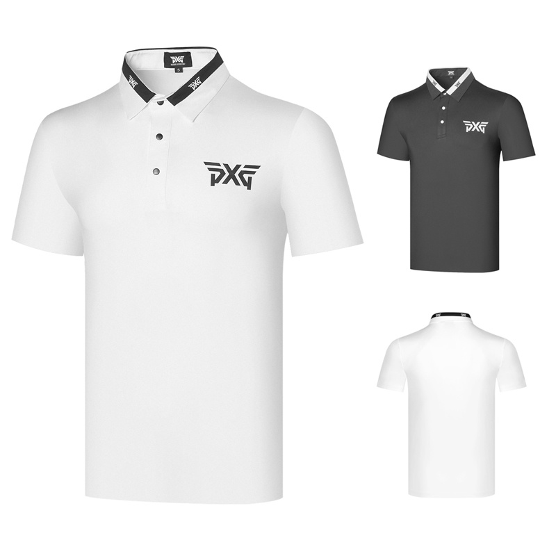 PXG Golf Clothing Mens Jersey Golf Breathable Quick-Drying เสื้อยืดแขนสั้นกีฬา Casual เสื้อโปโลสีทึบ