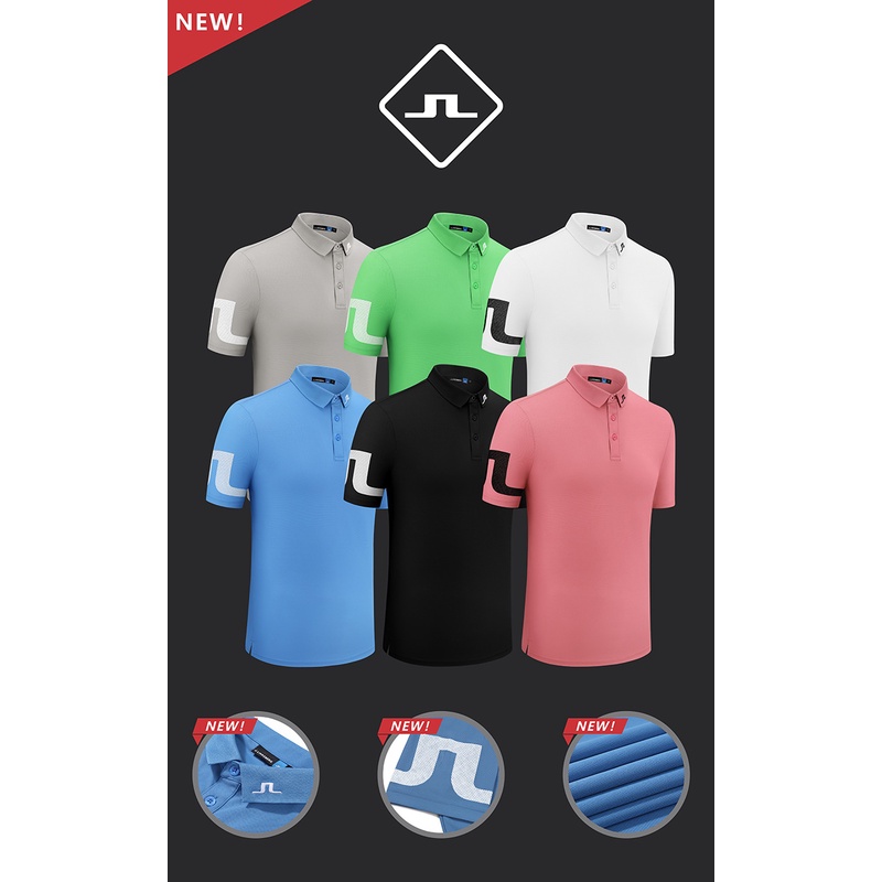 【J.LINDERBERG】 เสื้อยืดลําลอง แขนสั้น ผ้ายืด ระบายอากาศ เหมาะกับการเล่นกีฬากอล์ฟ แฟชั่นฤดูร้อน สําหรับผู้ชาย