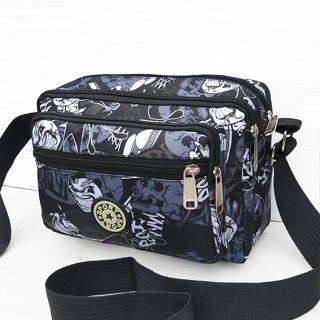 New shoulder bag, womens bag, cross-body bag, middle-aged and elderly bag, mom bag, cloth bag, printed zipper bag