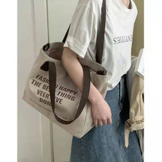 Canvas bag bag womens new contrast tote bag shoulder bag cross-body bag