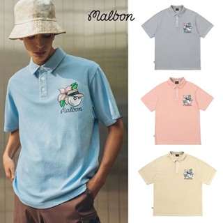 Malbon GOLF GOLF เสื้อยืดโปโล แขนสั้น ดูดซับเหงื่อ ระบายอากาศ 23 สไตล์ เหมาะกับฤดูใบไม้ผลิ ฤดูร้อน สําหรับผู้ชาย