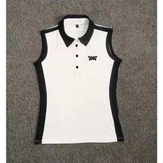 [PXG] Golf Womens Sleeveless T-shirt กอล์ฟเลดี้แขนกุดแขนสั้นเสื้อยืดกีฬากลางแจ้งด้านบนยืดหยุ่นสูง