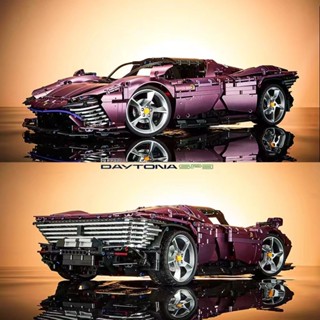 บล็อกตัวต่อเลโก้ รถสปอร์ต Ferrari SP3 สีดํา ทอง ของเล่นเสริมการศึกษา สําหรับผู้ใหญ่ เด็กผู้ชาย