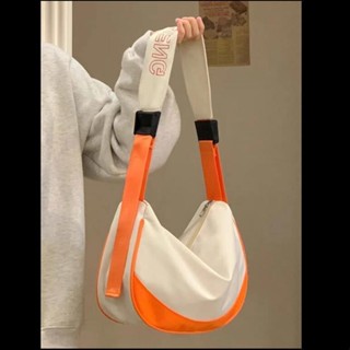 Primesister canvas bag cross-body bag womens vitality orange contrast cloth bag one-shoulder dumpling bag