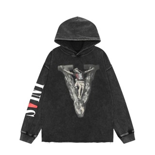 เสื้อกันหนาว มีฮู้ด พิมพ์ลายกราฟฟิติ Saint MICHAEL VLONE เป็นมิตรกับผิวหนัง