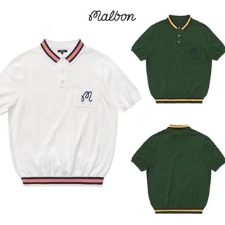 Malbon GOLF เสื้อยืดโปโล แขนสั้น ผ้าถัก ลายกอล์ฟ แฟชั่นฤดูใบไม้ผลิ และฤดูร้อน สําหรับผู้ชาย 2023