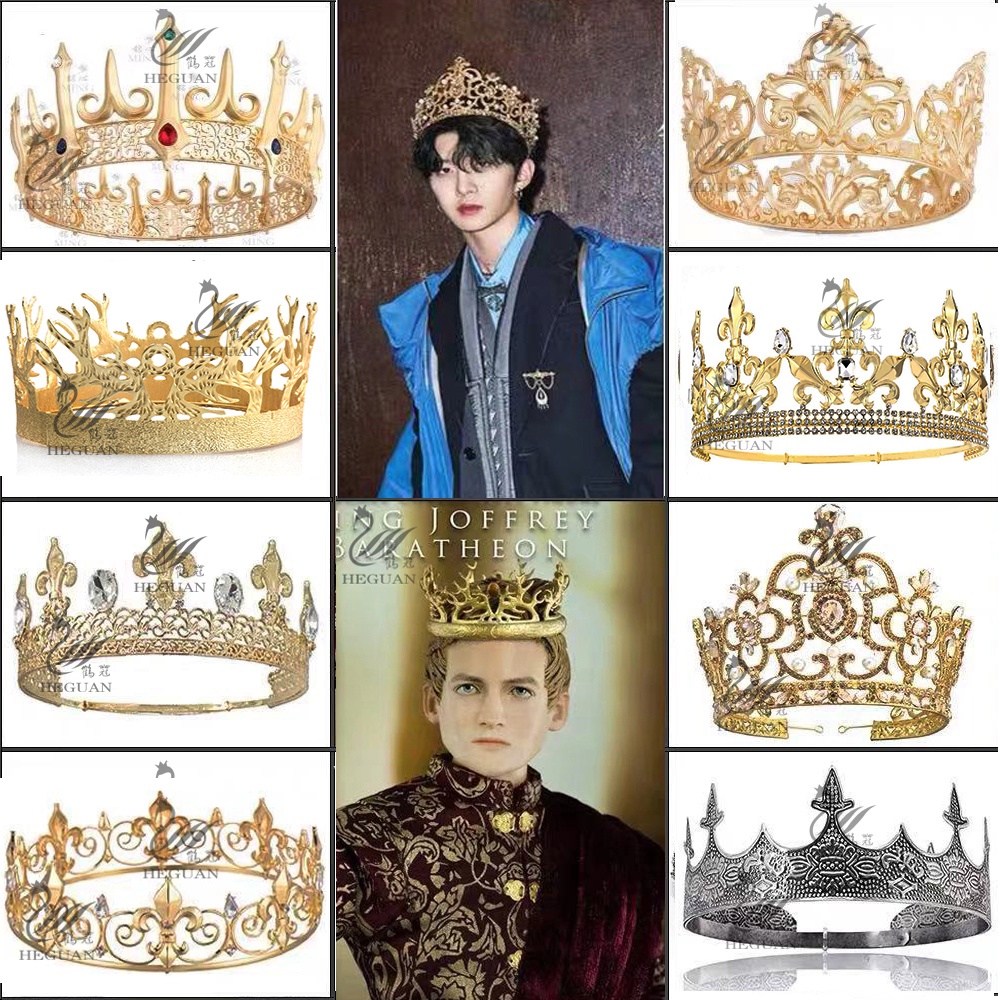 มงกุฎราชินีราชินี สีทอง แบบสากล อุปกรณ์เสริม สําหรับเด็กผู้หญิง และผู้ชาย