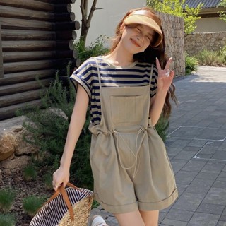 💙✨ชุดเซตสไตล์เกาหลี เสื้อแขนกุด+ชุดเอี๊ยม** ทรงขากว้าง ชุดคลุมท้อง Teddy Overalls (ขายแยกชิ้น)ใส่สวยดูดี