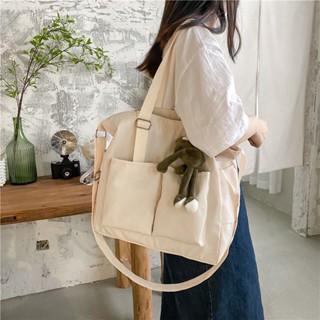 Waterproof bag canvas bag womens crossbody student one-shoulder handbag preppy style