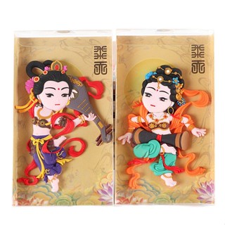 สติกเกอร์แม่เหล็ก ลายตัวละคร Dunhuang Flying Beauty สไตล์ตะวันตก สร้างสรรค์ สําหรับตกแต่งตู้เย็น