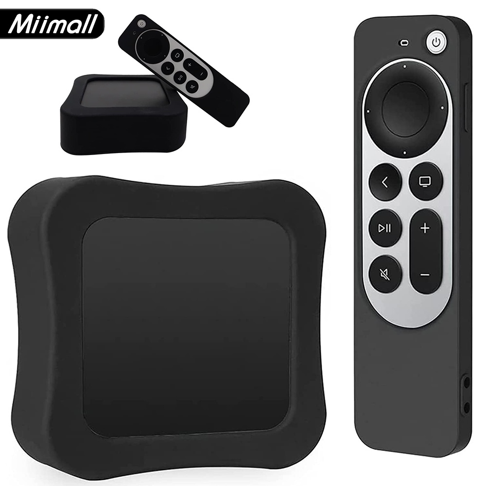Miimall เคสรีโมตซิลิโคน 1+1 แพ็ค และกล่องทีวี สําหรับ Apple TV 4K 2022 Apple TV 4K Siri TV Box Cover 2022