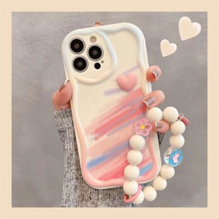 เคสโทรศัพท์มือถือ ลายครีมกราฟฟิตี้ หัวใจ สีชมพู สําหรับ iphone11 12 13 14 promax x xs xr i7 i8