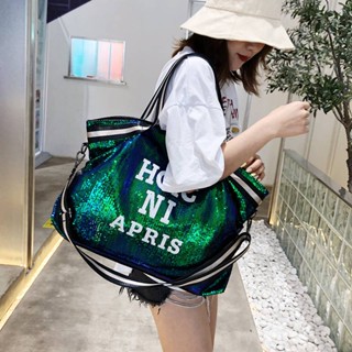 Sequin bag, yoga bag, shoulder European and American cross-body letter, fitness bag, short-distance travel bag