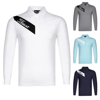 [Titleist] เสื้อโปโลแขนสั้นลําลอง ระบายอากาศ แบบแห้งเร็ว แฟชั่นฤดูใบไม้ผลิ สําหรับผู้ชาย