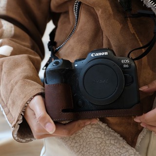 อายแชโดว์ เนื้อบางเบา|เคสกระเป๋าใส่กล้อง หนังวัวแท้ สําหรับ Canon r6r5R7 eosR10