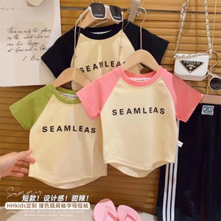 พร้อมส่ง~[โปรโมชั่น] เสื้อยืดแขนสั้น เนื้อผ้าฝ้ายแท้ แฟชั่นทันสมัย สําหรับเด็กผู้หญิง 2023