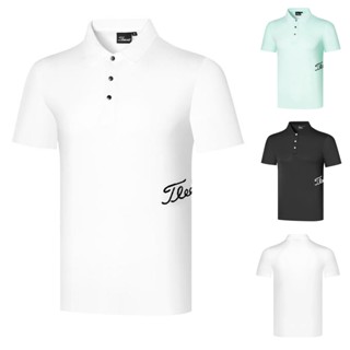 [Titleist] เสื้อโปโลแขนสั้น แบบแห้งเร็ว เหมาะกับฤดูร้อน สําหรับผู้ชาย ใส่เล่นกีฬากอล์ฟ กลางแจ้ง