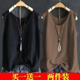 เสื้อสายเดี่ยว ผ้าฝ้ายแท้ ทรงหลวม ขนาดใหญ่ สไตล์ตะวันตก แฟชั่นฤดูร้อน สําหรับผู้หญิง