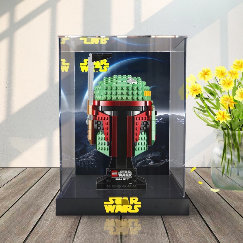เหมาะสําหรับหมวกกันน็อค Star Wars 75277 กล่องแสดงโปร่งใส Lego Building Blocks 75276 75274 อะคริลิคป้