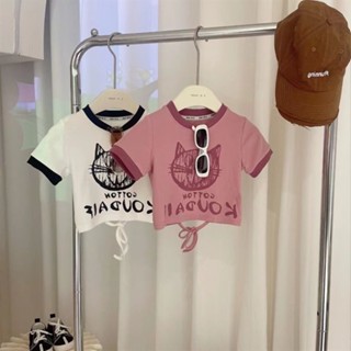 [Best Choice Tomorrow ]~2023 เสื้อยืดลําลอง แขนสั้น ทรงหลวม ขนาดใหญ่ แฟชั่น สําหรับเด็กผู้หญิง