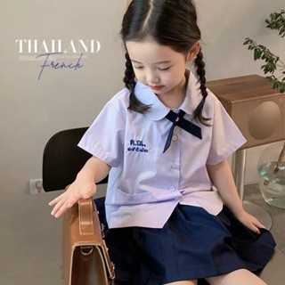 [Cikibaby] ชุดยูนิฟอร์มนักเรียนชั้นประถมศึกษา แฟชั่นฤดูร้อน สไตล์ไทย สําหรับเด็กอนุบาล