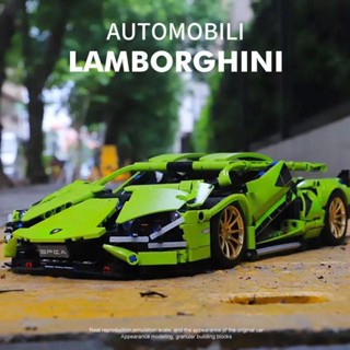 1280 อนุภาค 1: 14 Lamborghini ประกอบบล็อก APP รีโมทคอนโทรล รถสปอร์ต โมเดล ของเล่นเพื่อการศึกษา ความยากสูง