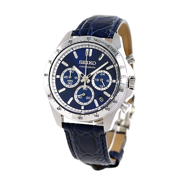 Seiko Selection นาฬิกาข้อมือโครโนกราฟ สีฟ้า สําหรับผู้ชาย Sbtr019