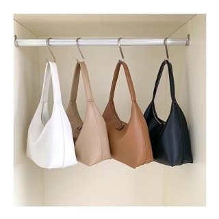 Milk tea color bag gentle style Korean hand-held soft leather dumpling bag one-shoulder armpit bag