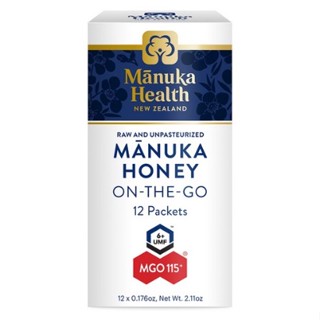 Manuka Health น้ําผึ้งมานูก้า น้ําผึ้งออนเดอะโก MGO 115+ UMF 6+ 5 กรัม × 12 ชิ้น