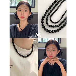 {Black Onyx} สร้อยคอนิล สีดําธรรมชาติ หรูหรา สไตล์เกาหลี